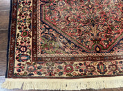 Antique Persian Malayer Rug 4'7" x 6'6" – 1920s Tribal Red Wool Carpet