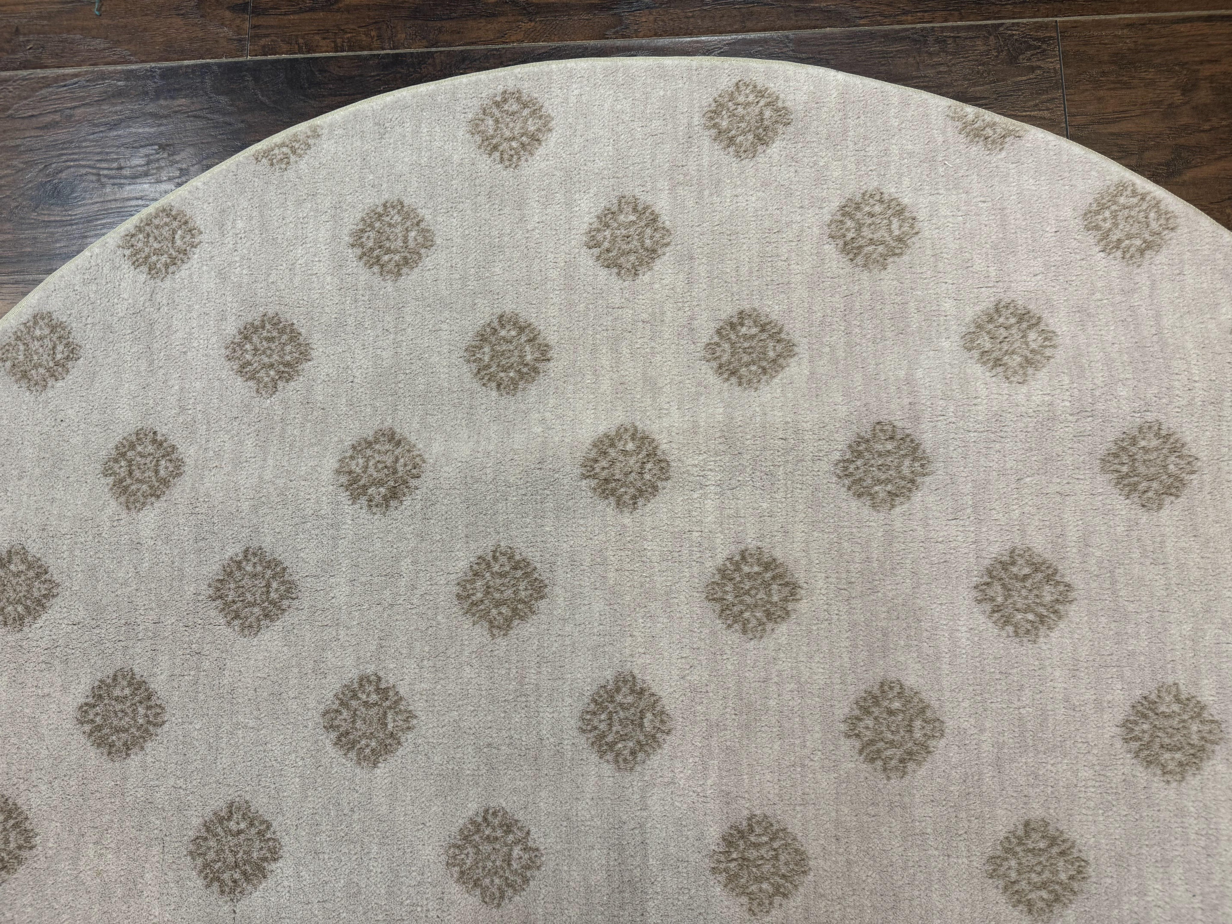 Round Power Loomed Rug 5x5, Contemporary Modern Round Carpet, 5ft Round