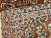 4' X 4' Antique Handmade Turkoman Bokhara Balouch Woven Wool Rug Brick Red Nice