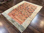 Persian Gabbeh Rug 6x8 ft, Wool Handmade Tribal Rug