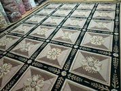 9' X 12' Handmade English Aubusson Savonnerie Design Needlepoint Wool Rug Nice