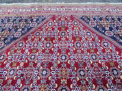 Oversized Persian Shiraz Tribal Rug 13x19, Palace Sized Oriental Carpet, Handmade Hand-Knotted X Large Rug, Red Blue Cream, Allover Herati Pattern