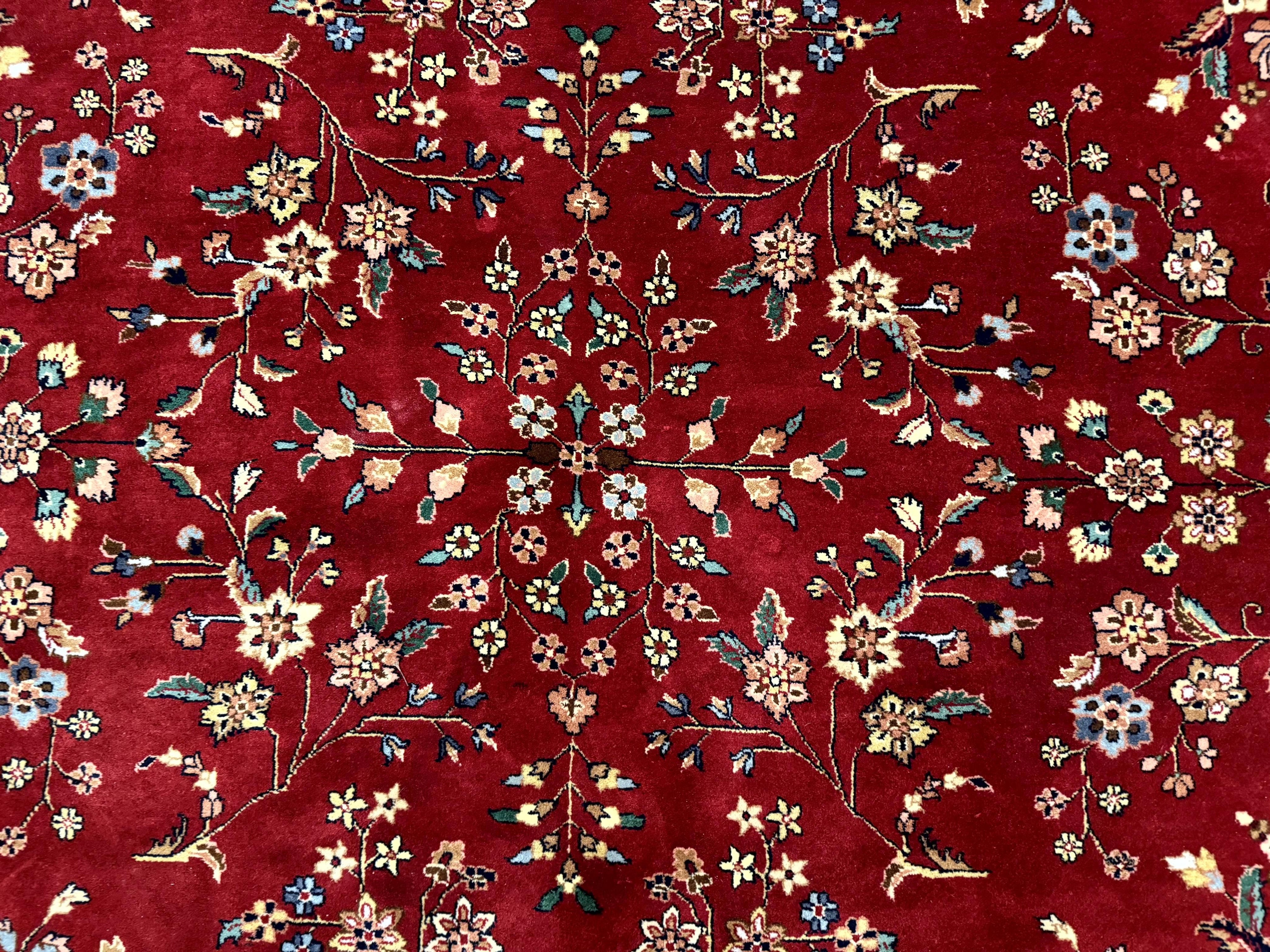 Indo Persian Rug 8x10, Red and Cream, Floral, Pande Cameron
