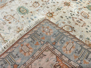 Turkish Oushak Rug 9x10, Farmhouse Rug, Beige & Light Blue