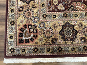 Indo Persian Rug 8x11, Eggplant & Tan, Allover Pattern, Wool Couristan Handmade Rug