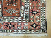 4' X 7' Antique Handmade Turkish Melas Oushak Wool Rug