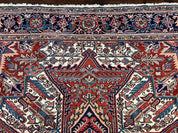 Antique Persian Heriz Rug – 11x16 Palace Size, Geometric Medallion, 1920s