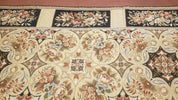 Needlepoint Rug 8x10ft Allover European Design Flowers 100% Wool Hand Knotted Aubusson Area Rug Brand New Flatweave Needle Point Carpet Chic