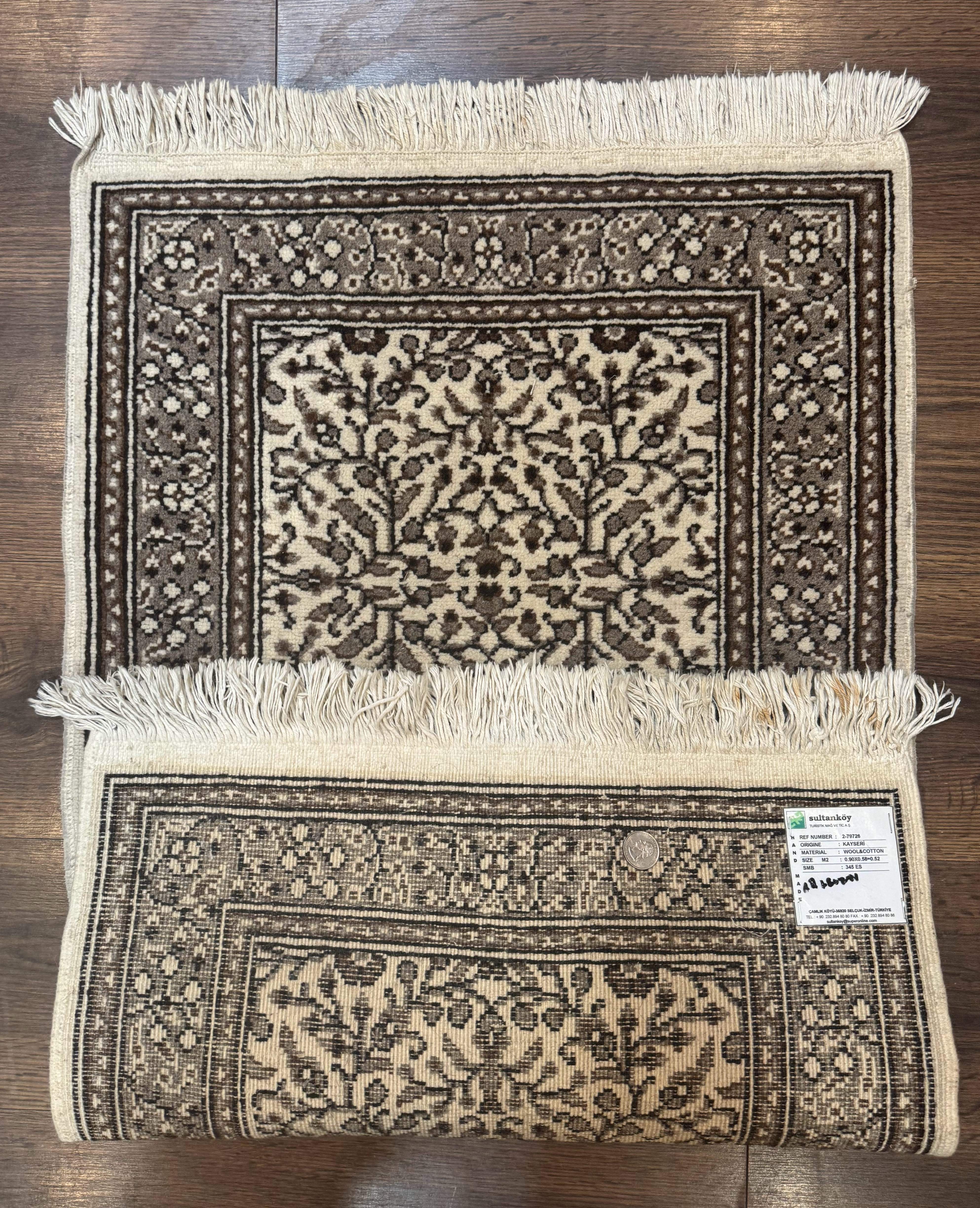 Small Turkish Kayseri Rug 2x3, Allover Pattern