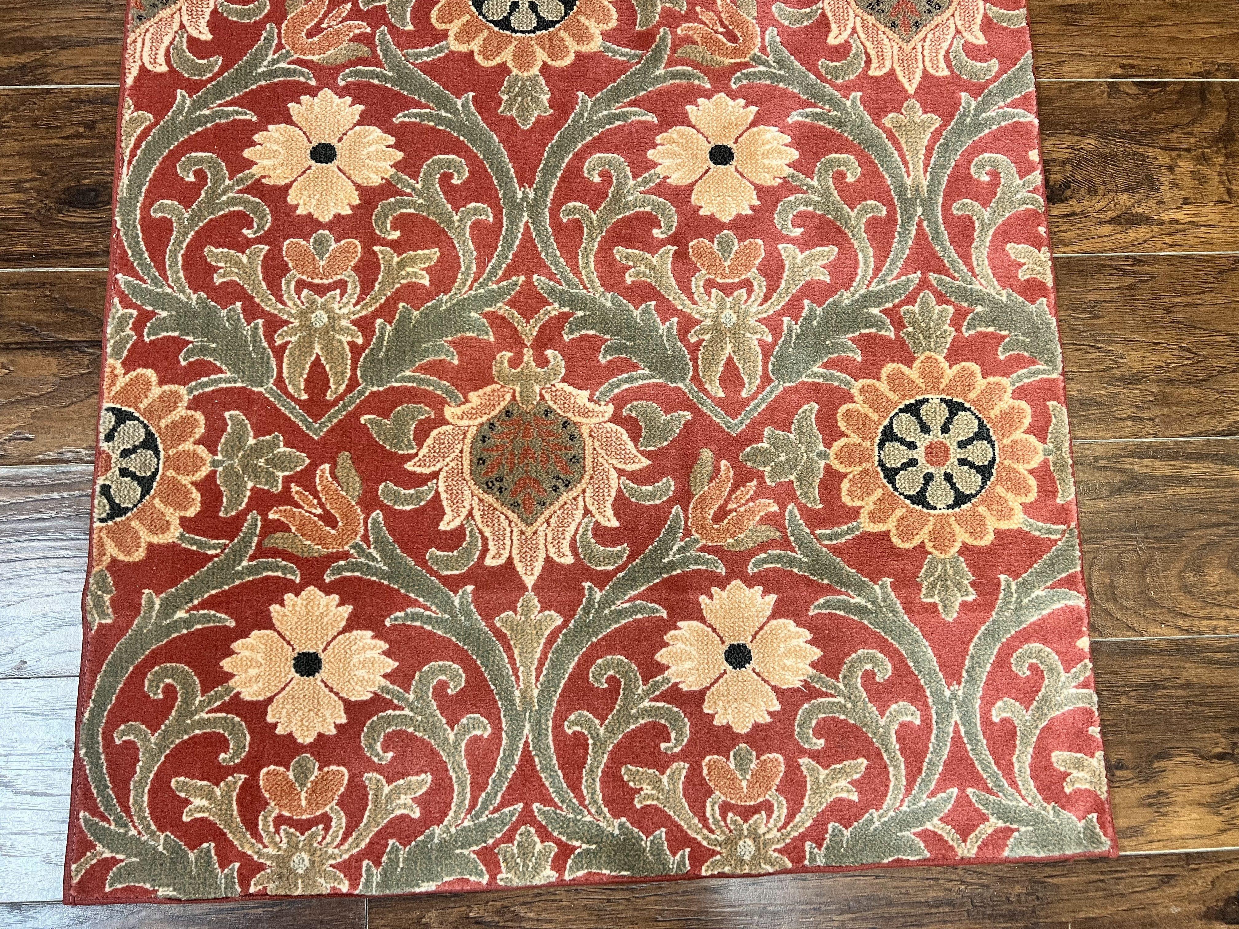 Runner Rug 3 x 14.7, Long Hallway Rug, Wool, Power Loomed, Contemporary, Floral