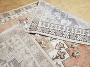 Antique Moroccan Rug 5x7 Tribal Carpet, Hand-Knotted Soft Wool Pile, 5 x 7 Area Rug, Berber Rug, Geometric Open Field Medallion, Pink Ivory