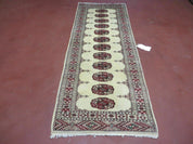 2' 7" x 7' Handmade Finely Knotted Pakistani Turkoman Bokhara Detailed Wool Rug