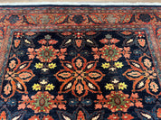 Wonderful Persian Rug 7x10, Navy Blue and Red, Allover Floral Pattern, Bidjar Carpet, Authentic Oriental Rug 7 x 10, Wool Hand Knotted Rug