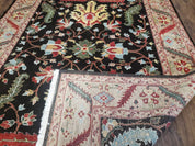 Peshawar Rug, 6x9 Rug, Hand Knotted Wool Area Rug, Black and Silver Rug, Unique Oriental Carpet, Handmade, Medium Sized Rug, Persian Rug