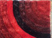 Red and Black Shag Rug 5x7, Pair A