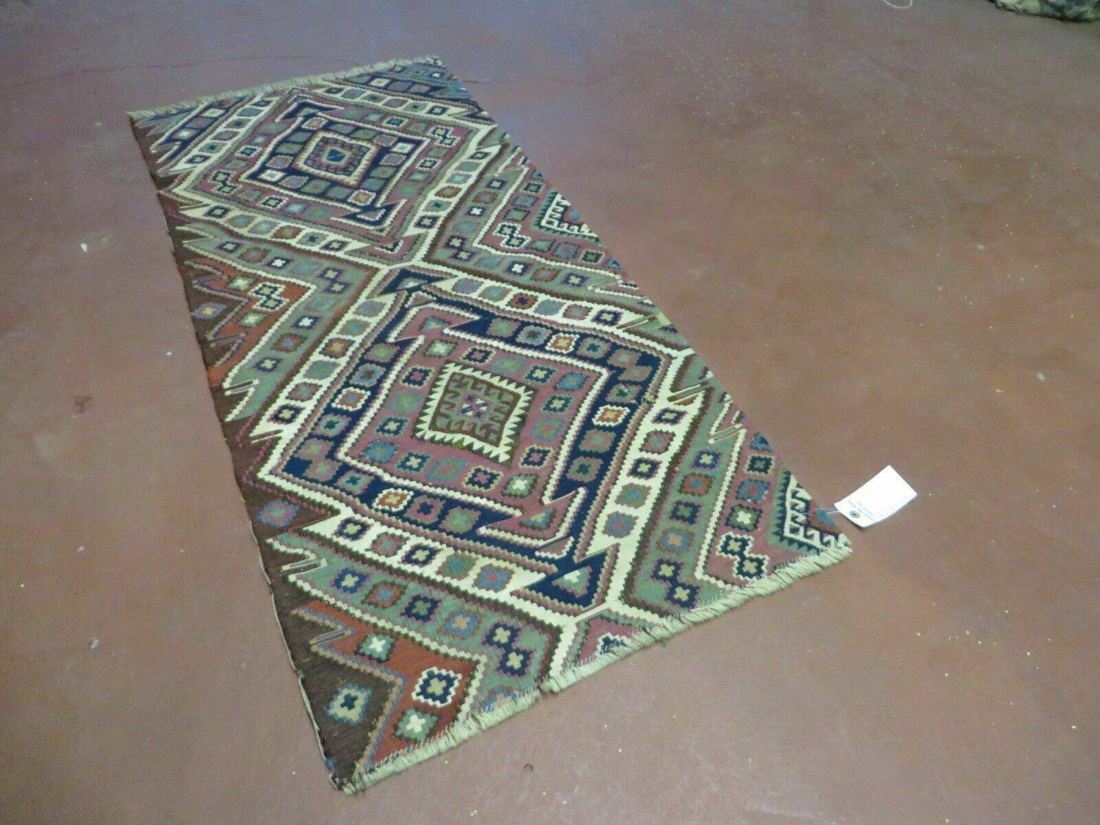 2' 1" X 4' 4" Antique Handmade Bagface Kilim Shirvan Caucasian Wool Rug Nice