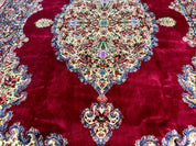 Karastan Rug 8.8 x 12 - Red Floral Kirman - Wool Pile Carpet