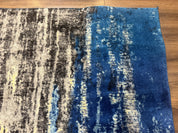 Modern Abstract Blue Area Rug 8x11 ft