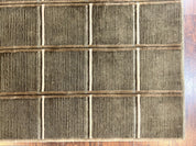 Tibetan Rug 4x6, Green Wool Handmade Area Rug 4 x 6, Panel Design, Modern Contemporary