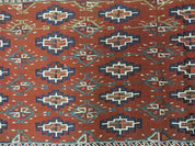 45" X 32" Antique Handmade Bokhara Turkoman Yomud Chuval Wool Rug Soumak NICE