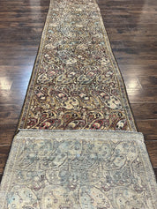 Antique Persian Malayer Runner Rug 3x16, Repeated Boteh Paisley Design, Rare Rug, 1920s Antique Oriental Carpet, Wool Handmade Hand Knotted 3 x 16 ft Rug