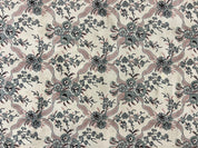 Belgium Power Loomed Rug 8x11, Ivory and Green, Wool Carpet, Floral