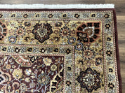 Indo Persian Rug 8x11, Eggplant & Tan, Allover Pattern, Wool Couristan Handmade Rug