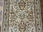 Wonderful Persian Tabriz Rug 3x5, Tree of Life, Animal Pictorials, Birds, Wool & Silk Highlights, Fine 330 KPSI