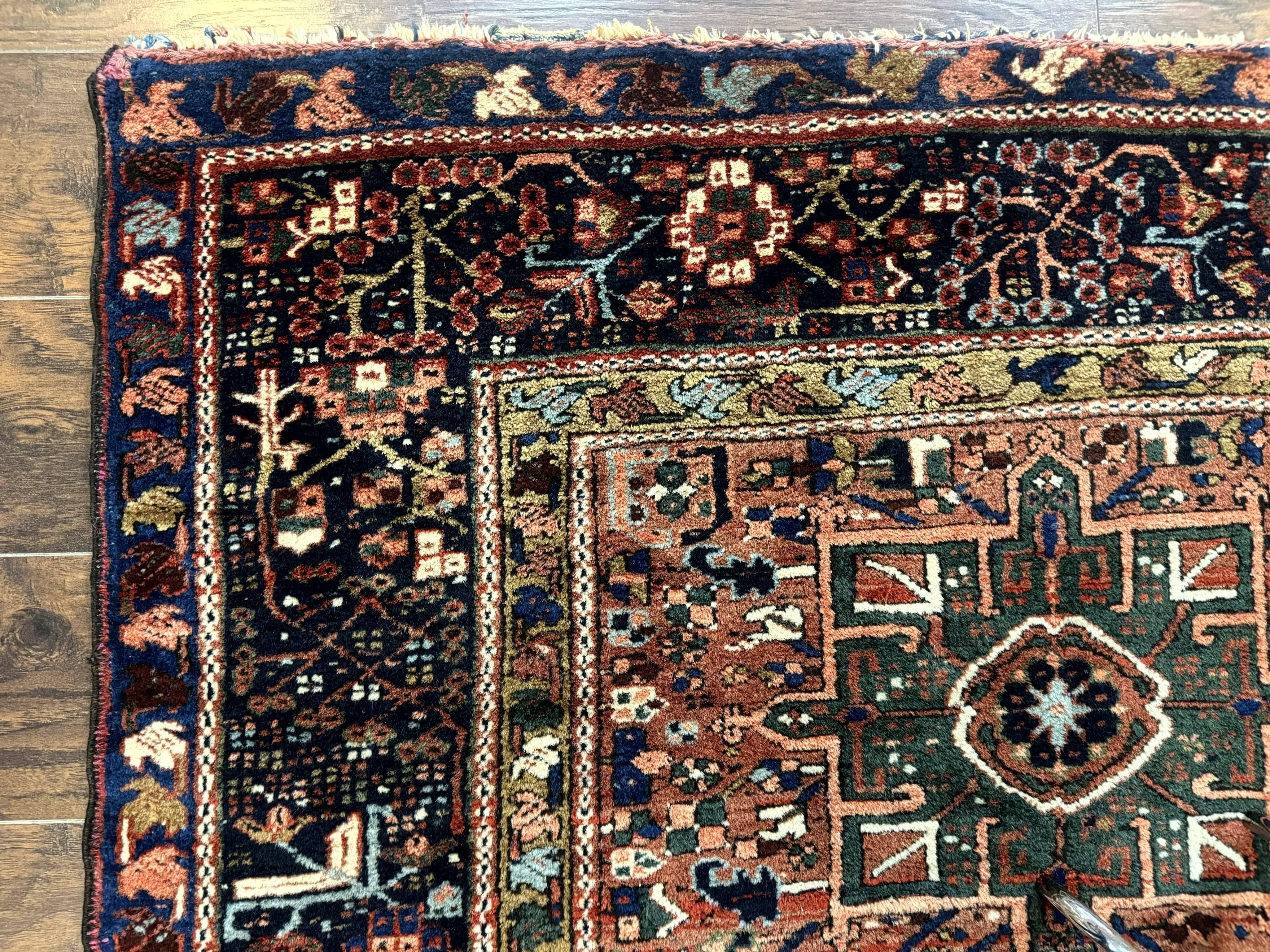 Antique Persian Karajeh Heriz Rug 5x6