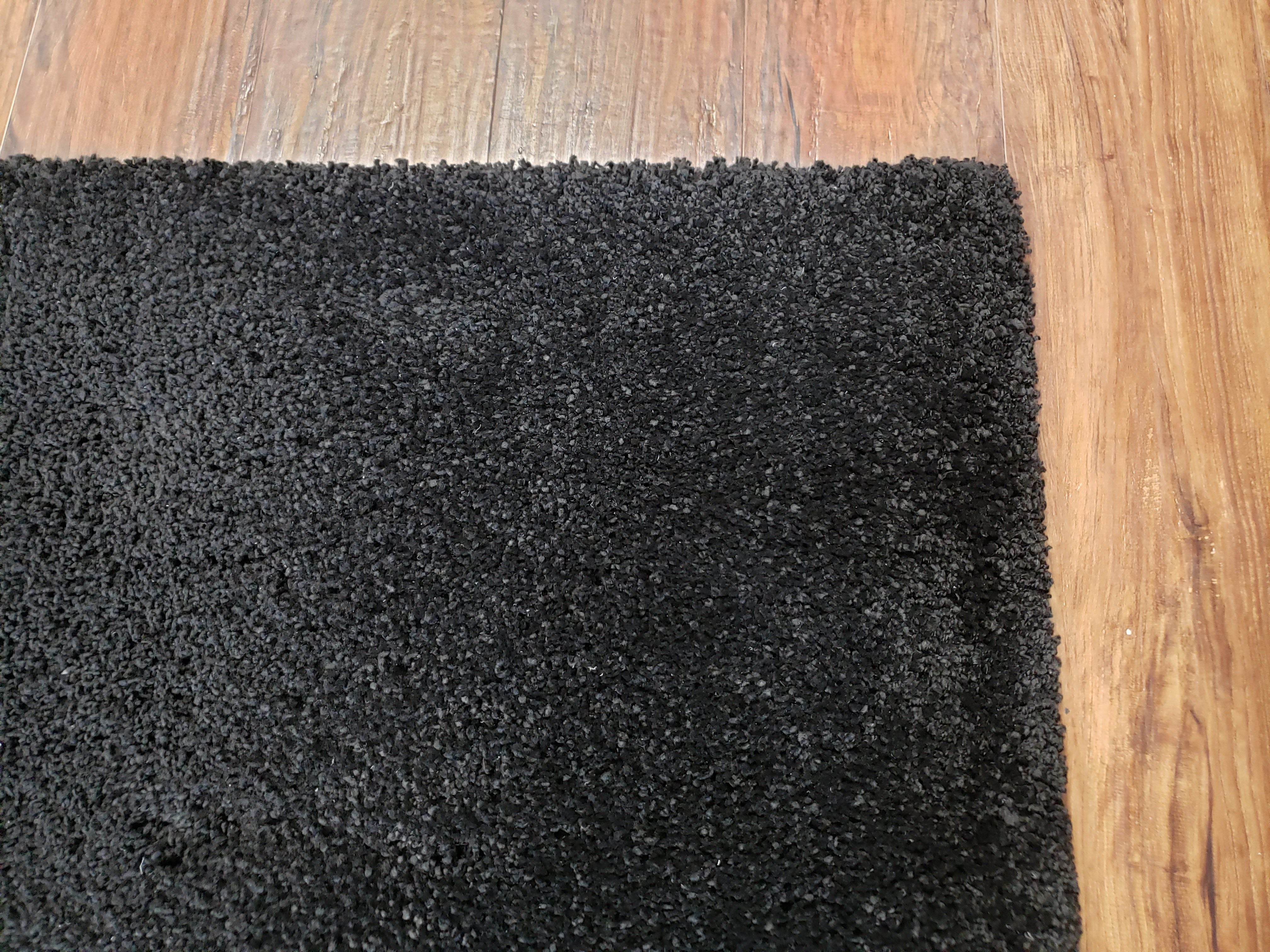 Black Shag Rug 8x10, Savafieh Milan Fluffy Black Carpet, Room Sized Shag Rug, Modern Contemporary Rug, Soft Living Room Rug, Bedroom Rug