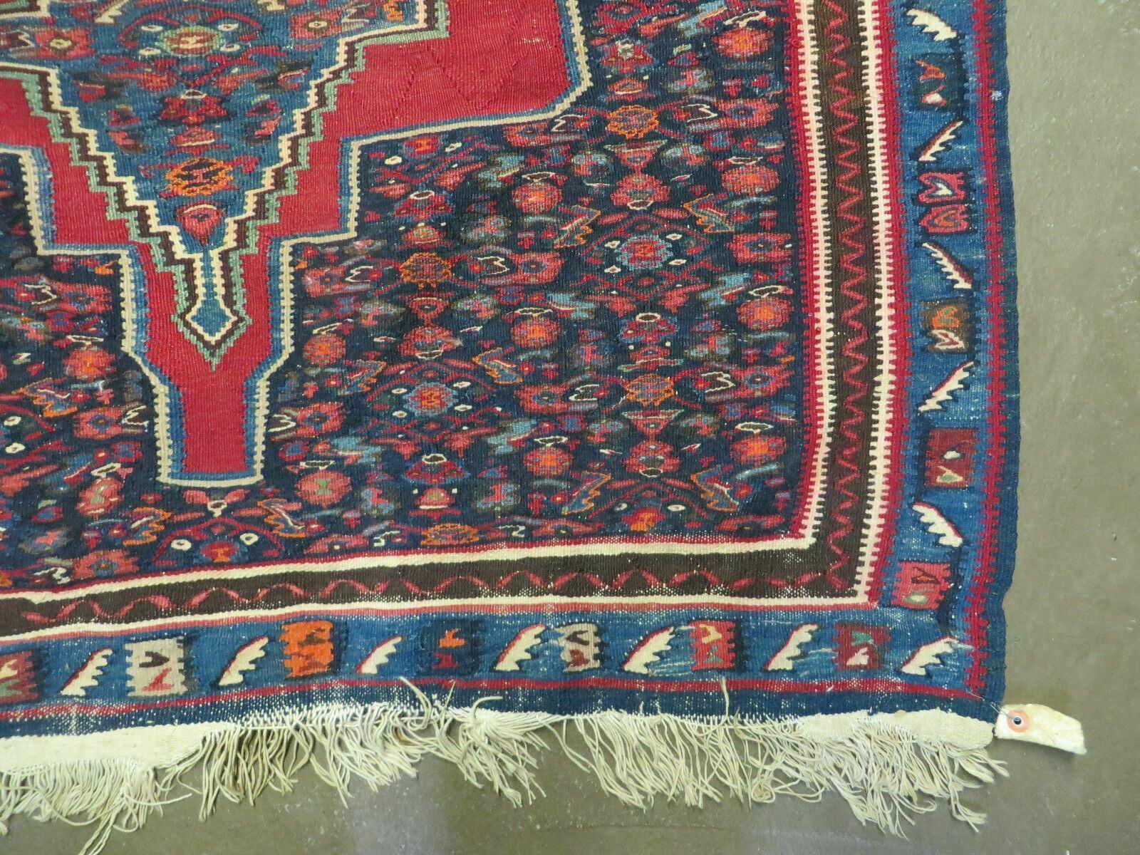 4' X 5' Antique Handmade Turkish Wool Kilim Flat weave Rug Blanket Tribal