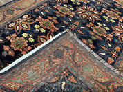 Wonderful Persian Rug 7x10, Navy Blue and Red, Allover Floral Pattern, Bidjar Carpet, Authentic Oriental Rug 7 x 10, Wool Hand Knotted Rug