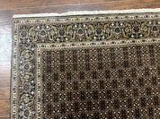 Persian Tabriz Rug 5x7, Black, Allover Pattern