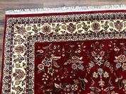Indo Persian Rug 8x10, Red and Cream, Floral, Pande Cameron