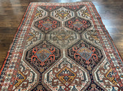Antique Persian Qashqai Rug 5x8, Persian Tribal Rug, Khamseh Rug