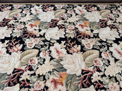 Palace Size Needlepoint Rug 13x17, Extra Large Wool Floral Handmade Carpet, European Design, Botanical