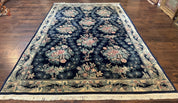 Sino Persian Rug 6x9, Navy Blue, Floral