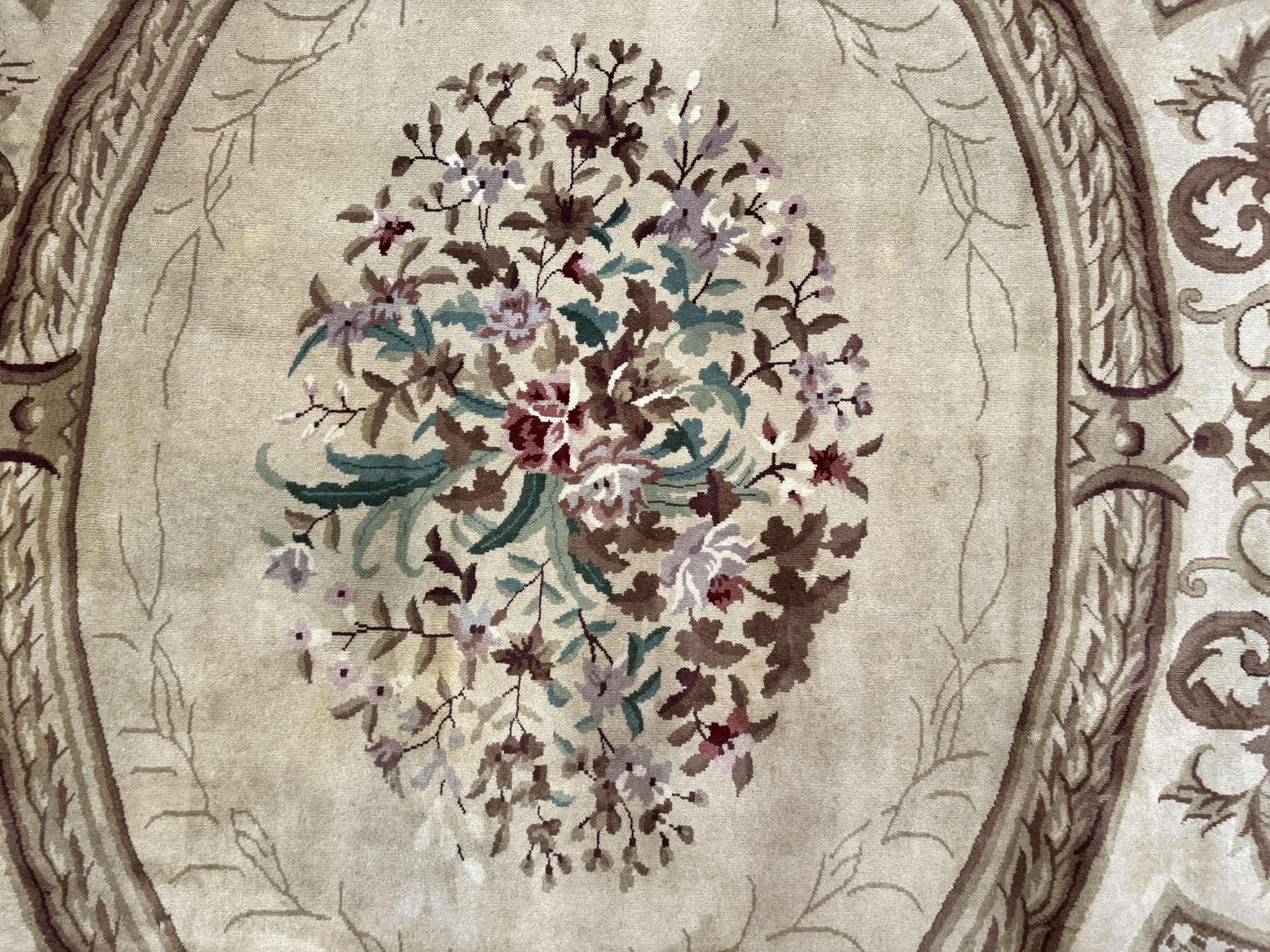 Palace Size Aubusson Rug 12x18, Extra Large, French European Carpet, Soft Wool Pile, Elegant