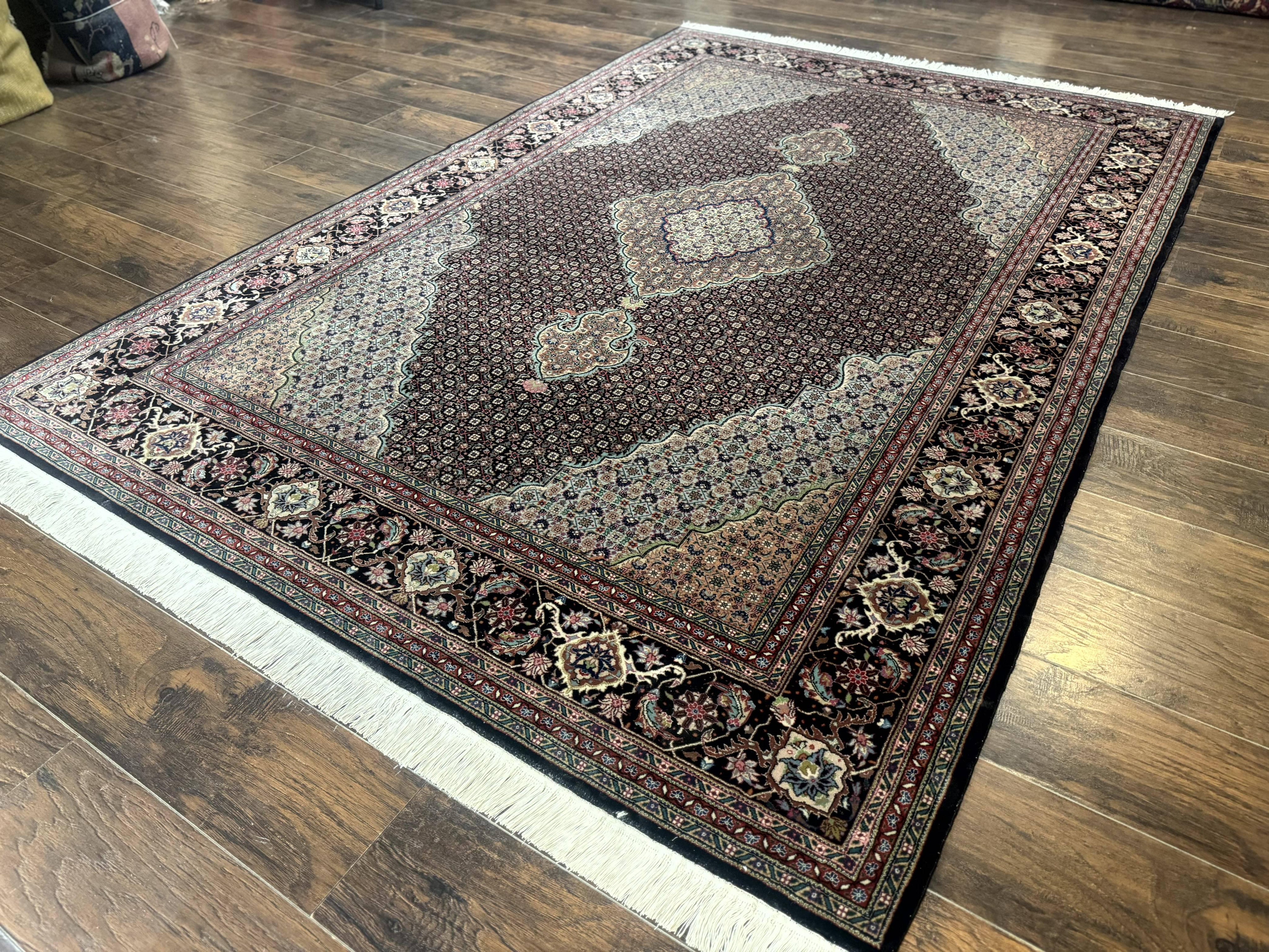 Sino Persian Rug 6x9, Herati Very Fine 400 KPSI, Black
