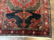 Antique Persian Tribal Rug 5x7, Geometric Wool Carpet, Kurdish Senneh Rug
