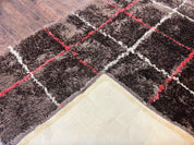 Shag Rug 6x8, Brown, Panel Design