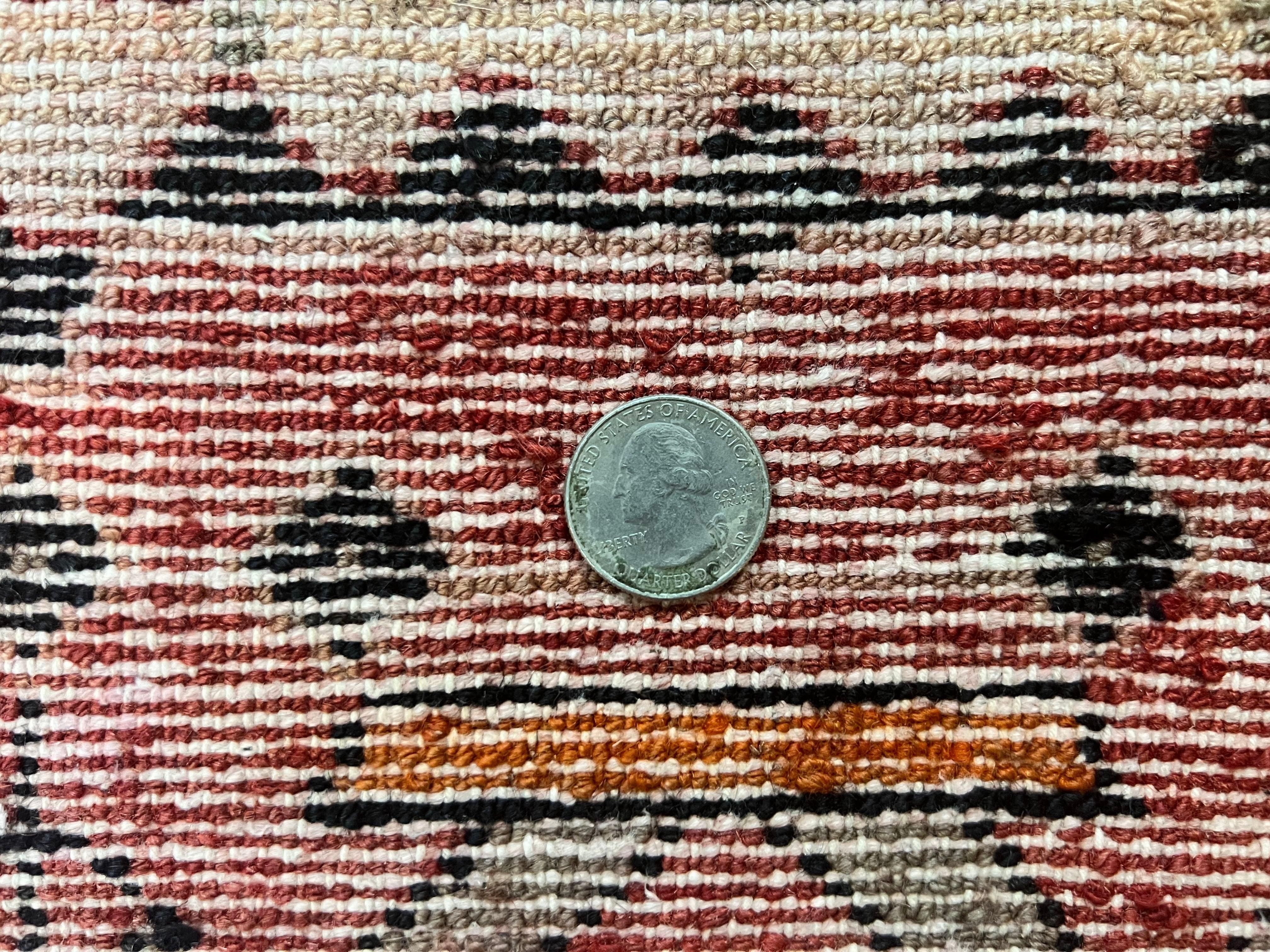 Antique Persian Tribal Rug 4 x 8, Geometric Medallion, Boho Rug, Wool Handmade Rug, Red 4x8 Rug, Persian Hamadan Rug