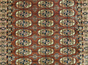 4' X 4' Antique Handmade Turkoman Bokhara Balouch Woven Wool Rug Brick Red Nice