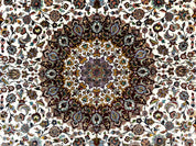 Persian Tabriz Rug 8x11, Floral Medallion Traditional Area Rug, Fine 300 KPSI, Ivory Maroon