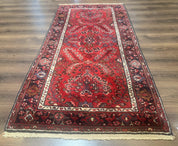 Red Persian Rug 2.6 x 6.8, Floral, Antique Per'sian Carpet, Persian Malayer Rug, Hamadan Rug