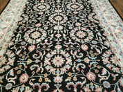 6' X 9' Handmade Indian Agra Wool Rug Carpet Vegetable Dyes Black