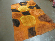 4' X 6' Modern Handmade Hooked Rug Wool Abstract Nice