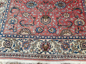 Semi Antique Persian Kashan, Red & Cream, Hand-Knotted, Wool, 4' 8" x 6' 6", Pair A