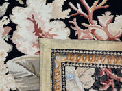 Palace Size Needlepoint Rug 13x17, Extra Large Wool Floral Handmade Carpet, European Design, Botanical