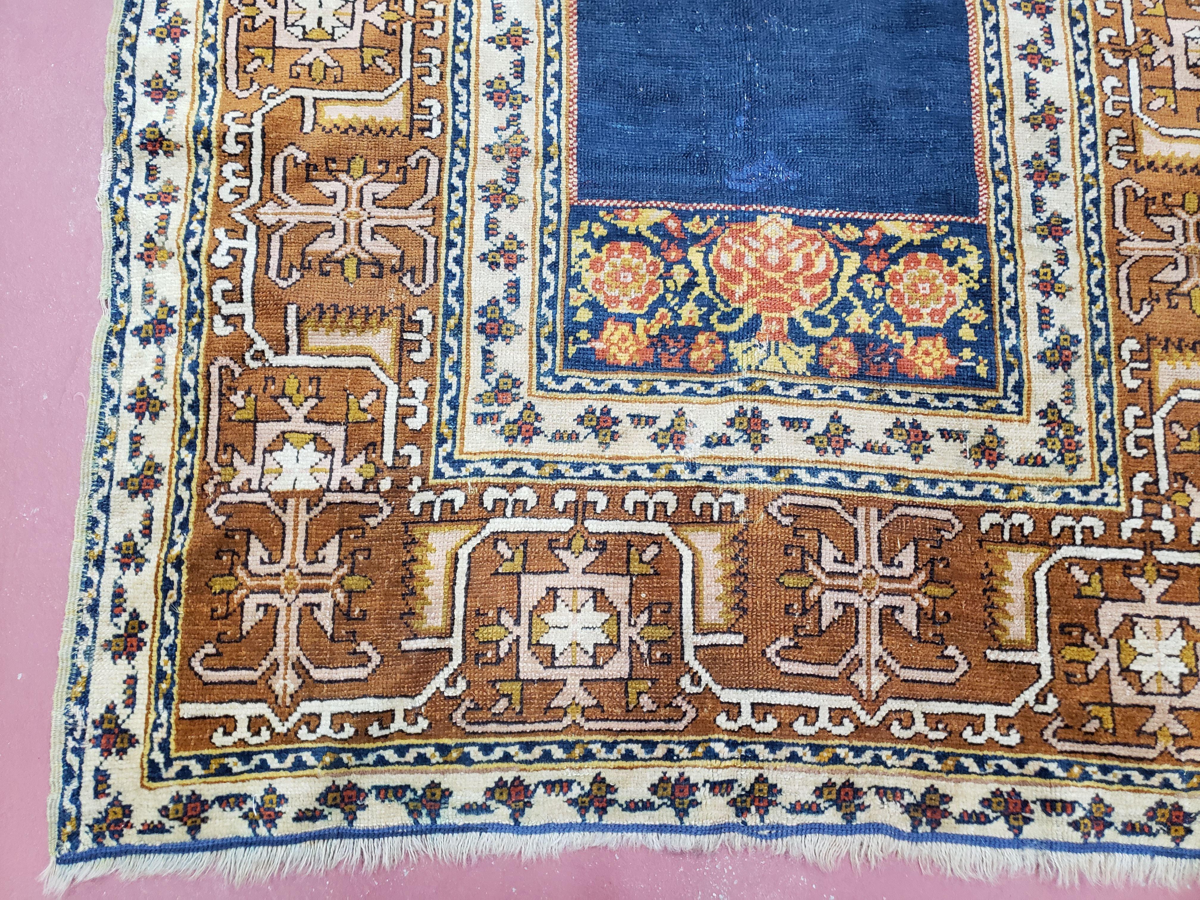 Antique Turkish Anatolian Ghiordes Prayer Rug, Twin Mihrabs, Rare Collectible Oriental Rug, Early 20th Century Prayer Rug, 3'9" x 5'2"